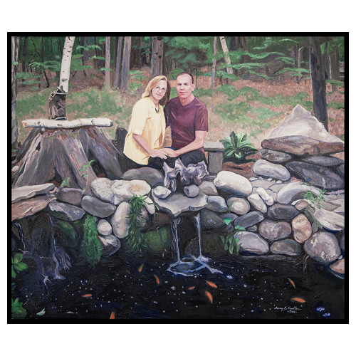 Eric and Allison and their Fish Pond